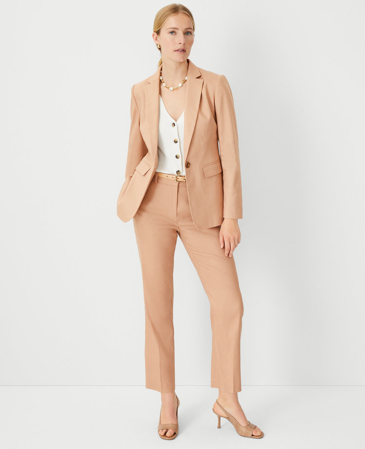 The Petite High Rise Pencil Pant in Linen Twill