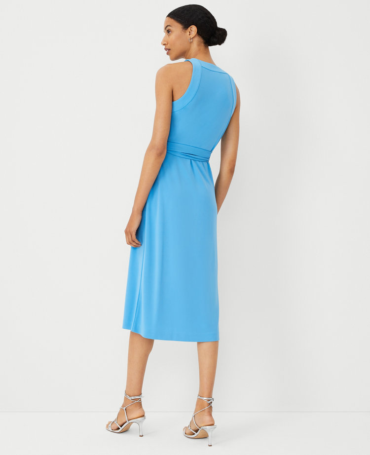 Petite Halter Wrap Column Midi Dress carousel Product Image 3