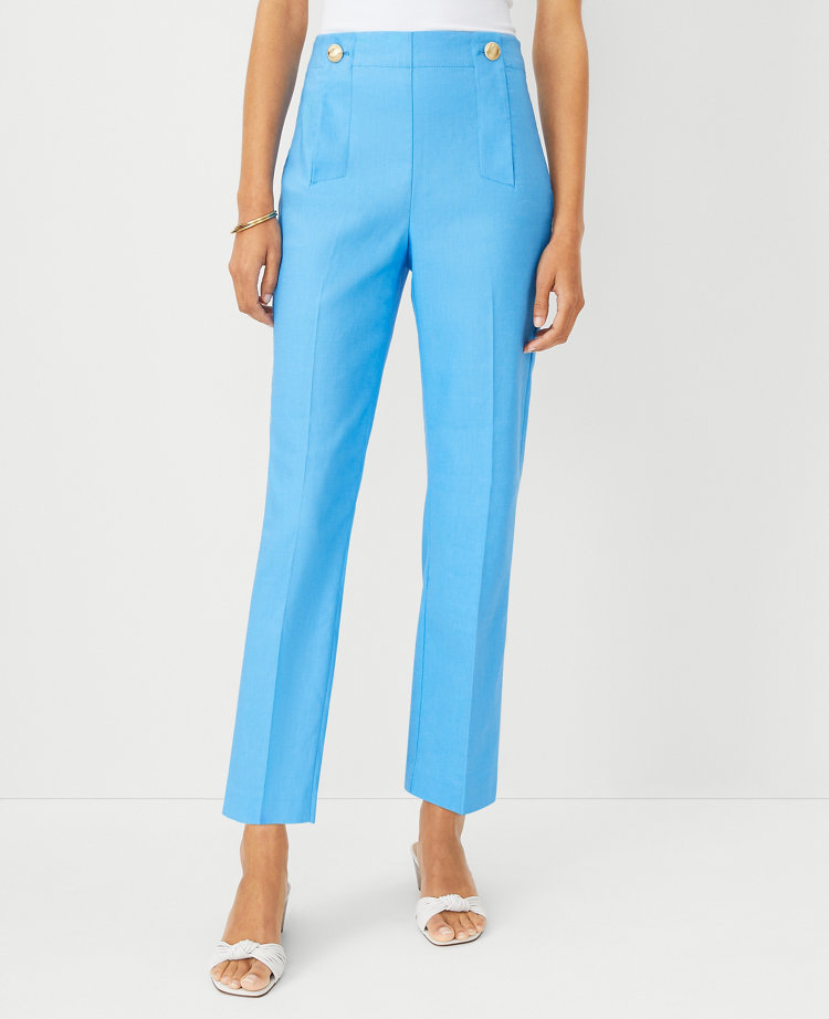 The Petite Pencil Sailor Pant in Linen Twill - Curvy Fit