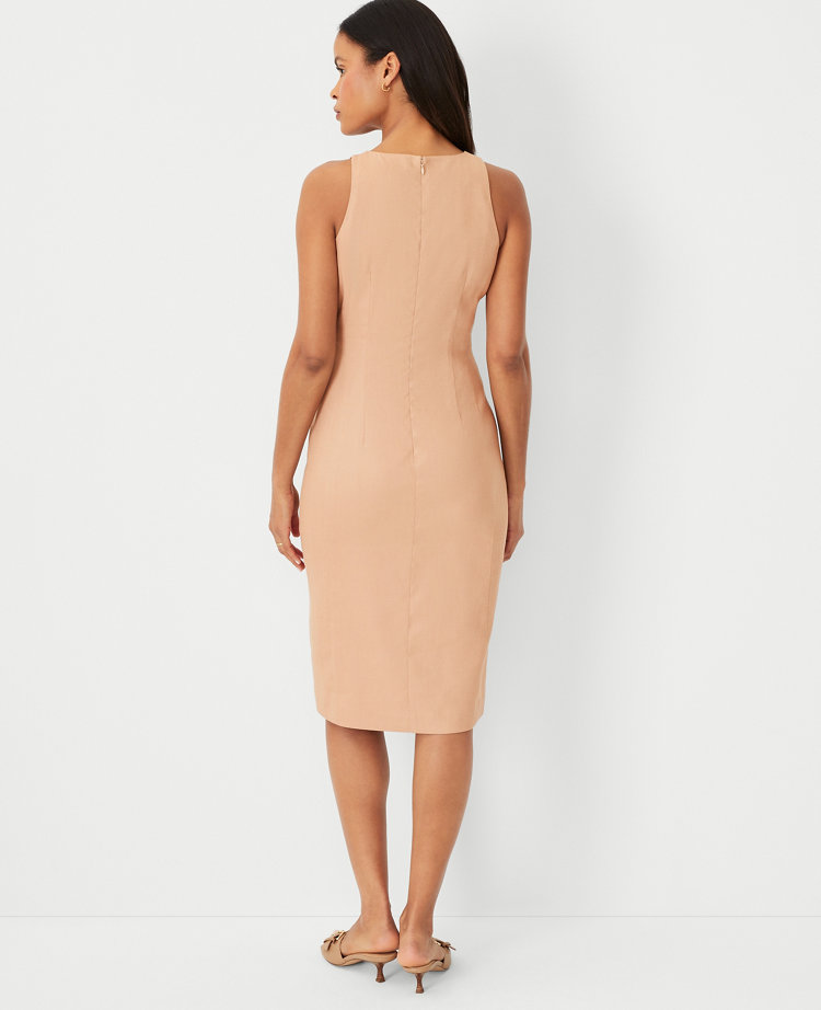 Ann Taylor The Cutaway Sheath Dress Linen Twill