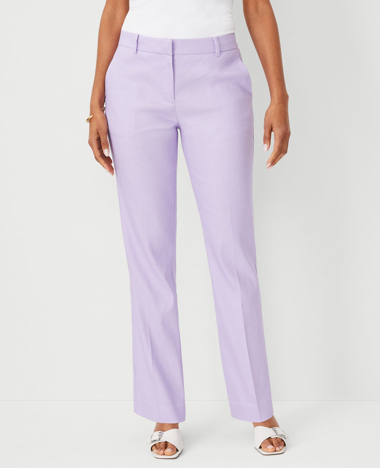 Ann Taylor The Petite Sophia Straight Pant Linen Twill