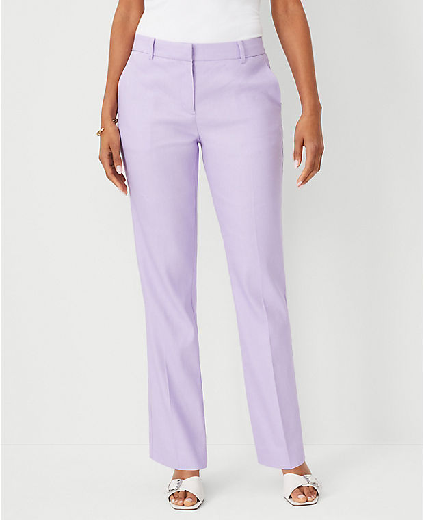 The Petite Mid Rise Sophia Straight Pant in Linen Twill - Curvy Fit