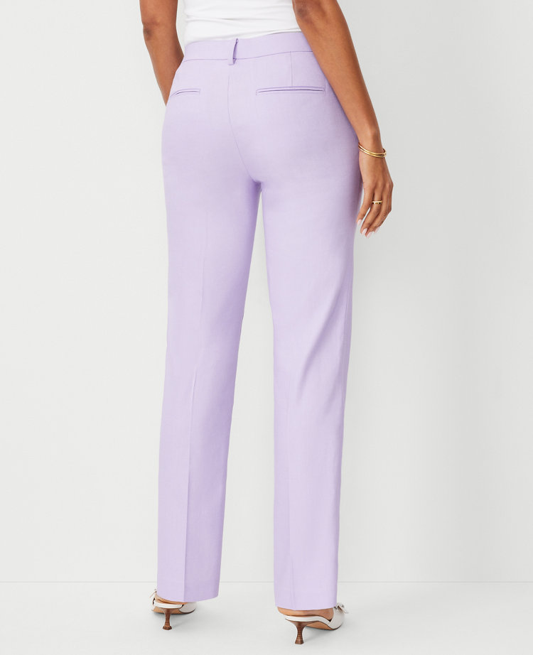 The Petite Mid Rise Sophia Straight Pant in Linen Twill - Curvy Fit