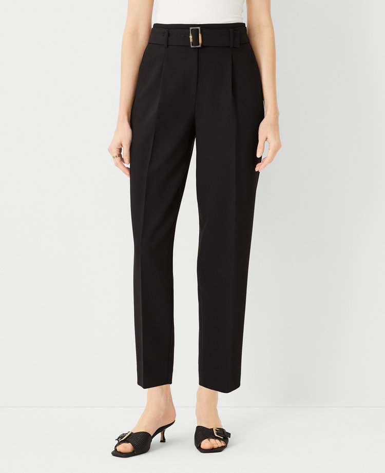 The Petite Belted Taper Pant - Curvy Fit