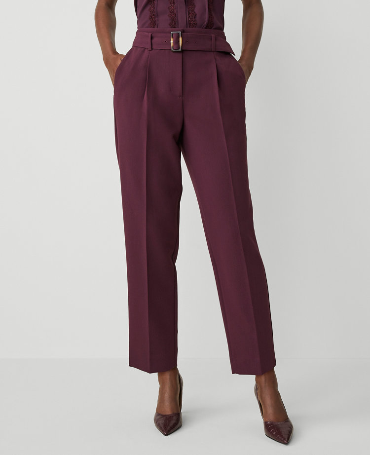 The Petite Belted Taper Pant - Curvy Fit