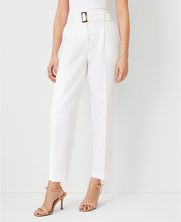 The Petite Belted Taper Pant - Curvy Fit