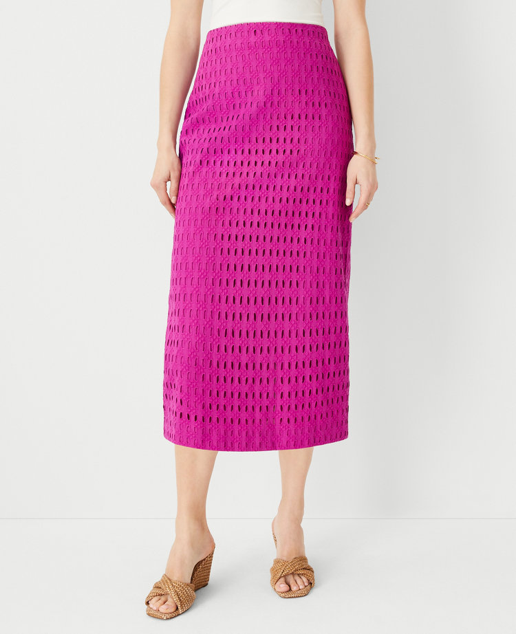 Petite Eyelet A-Line Skirt