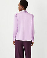 Mock Tie Neck Puff Sleeve Top carousel Product Image 2