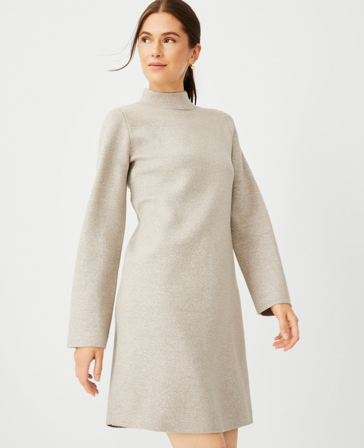 Mock neck outlet sweater dress