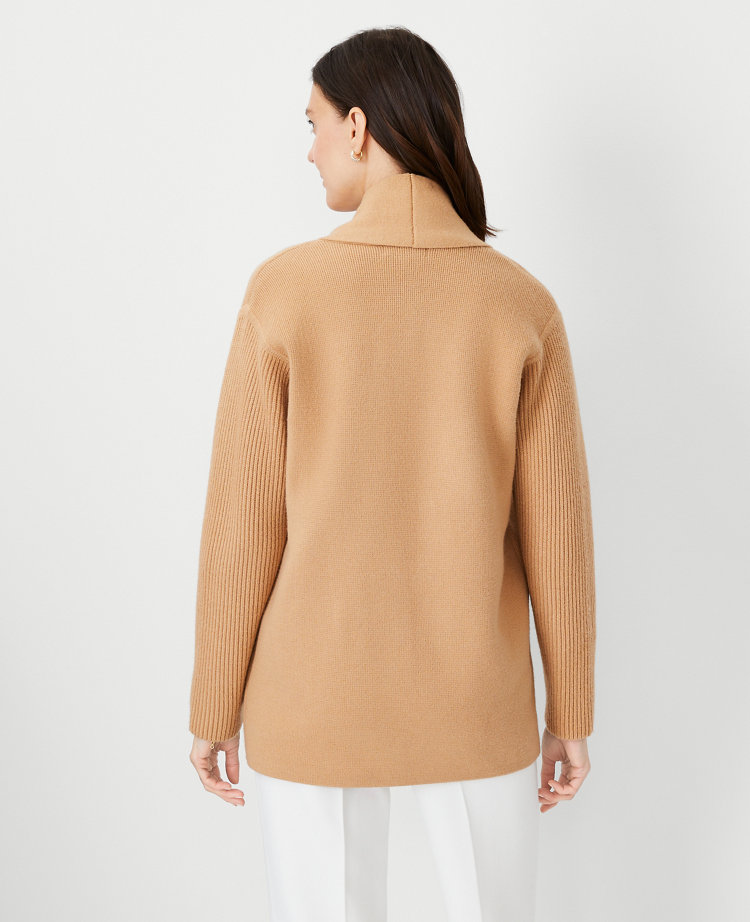 Double breasted sweater clearance coat