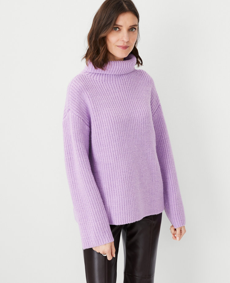 Colorfleck Ribbed Turtleneck Sweater