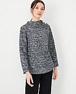 Textured Boucle Shoulder Button Sweater carousel Product Image 1