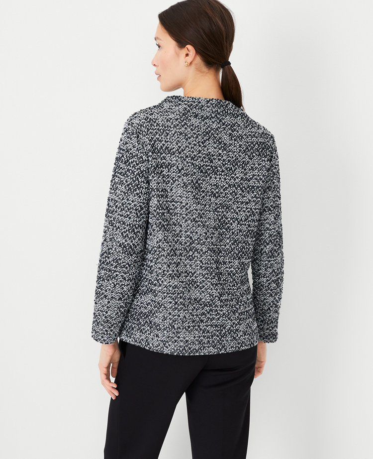 Textured Boucle Shoulder Button Sweater
