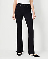 Petite Mid Rise Boot Cut Jeans in Classic Black Wash - Curvy Fit carousel Product Image 1