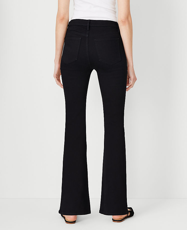 Petite Mid Rise Boot Cut Jeans in Classic Black Wash - Curvy Fit