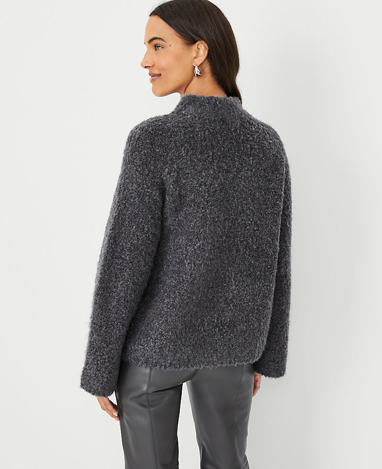Boucle Mock Neck Sweater