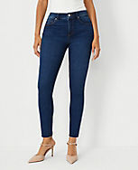 Mid Rise Skinny Jeans in Dark Stone Wash - Curvy Fit carousel Product Image 1