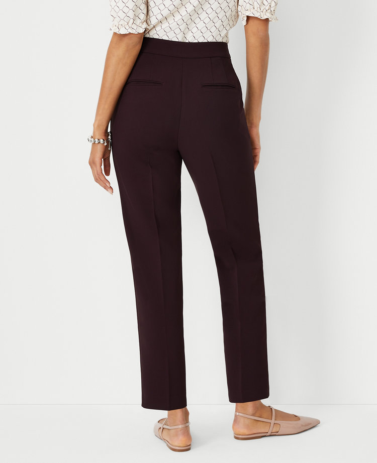 The Pintucked Easy Straight Ankle Pant in Crepe