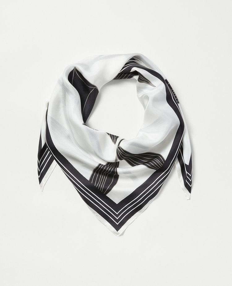 Floral Print Silk Square Scarf