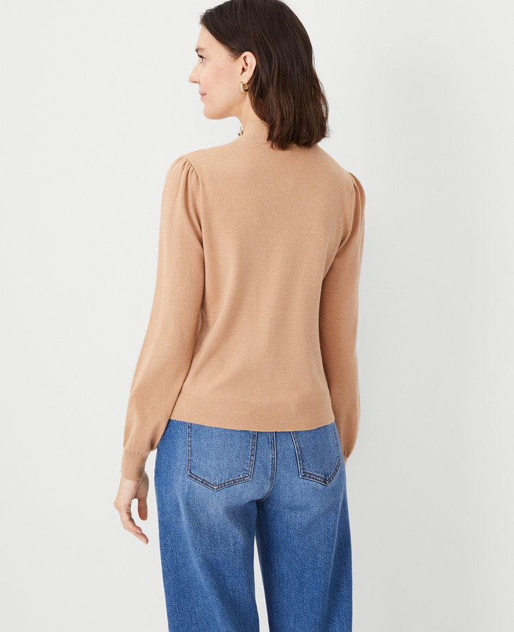 Button mock cheap neck sweater