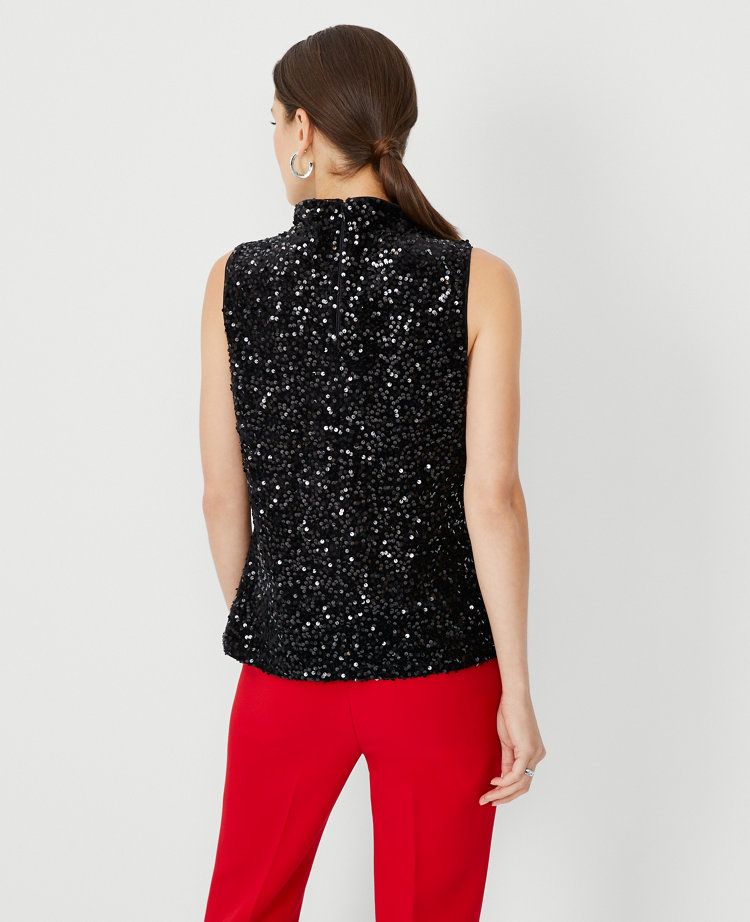Top Noir à Pois Blancs Anne Taylor - Taille 40 Occasion Très Bon état