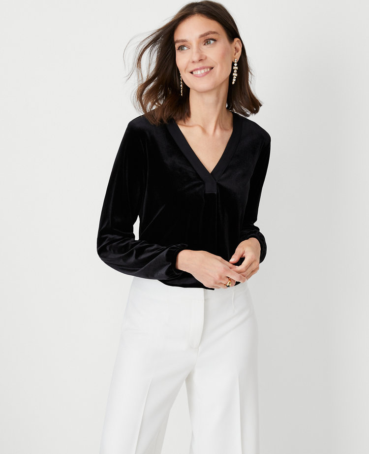 Petaled Blouson Shirred Wrap Top