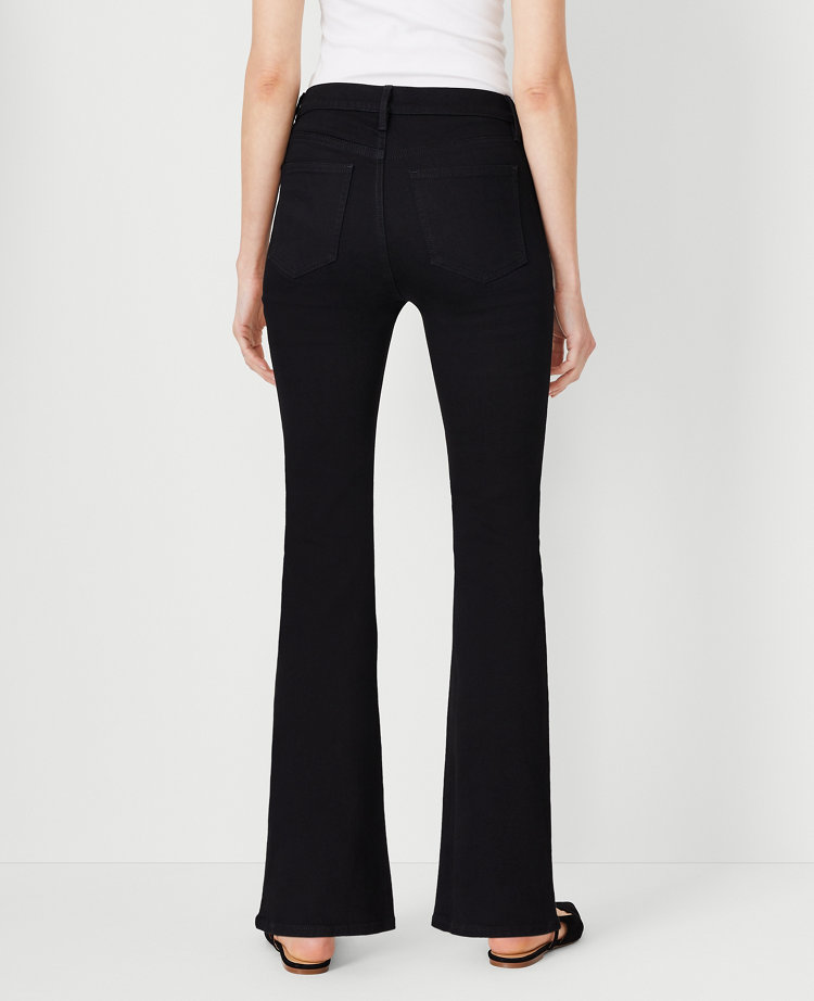 Women's Curvy High-Rise Black Flare Jeans