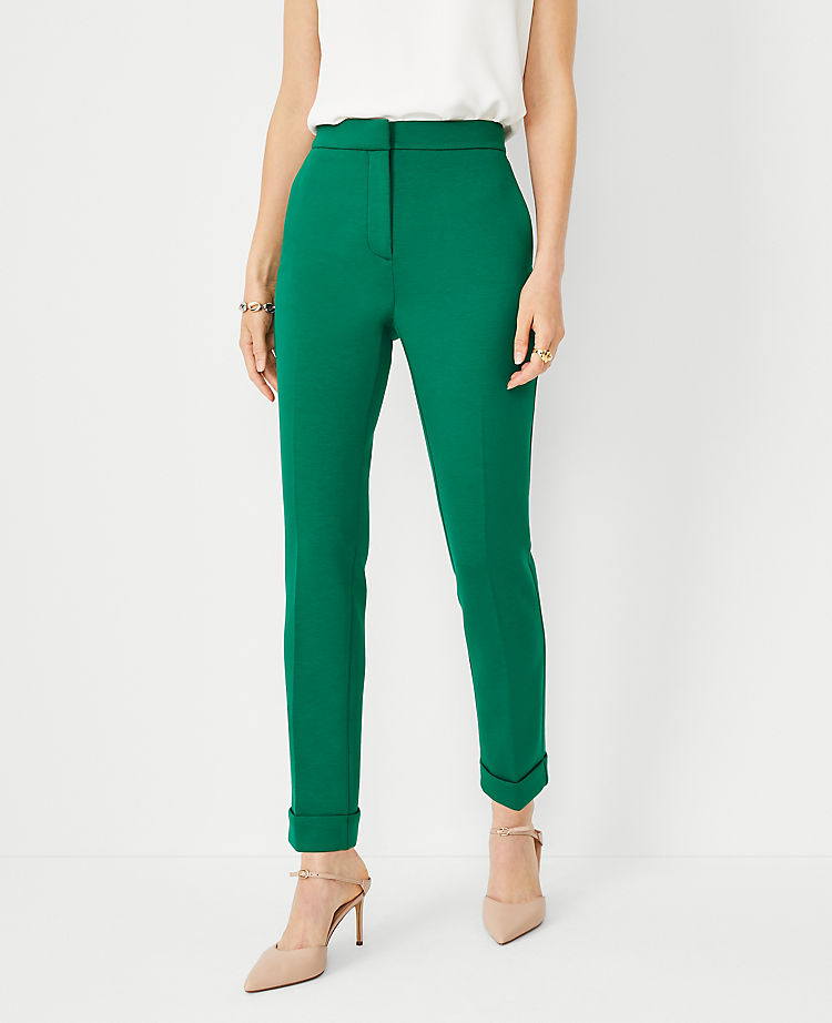 The Petite High Rise Eva Ankle Pant in Double Knit