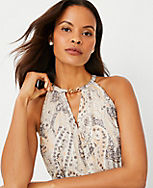 Paisley Chain Pleated Halter Dress carousel Product Image 3