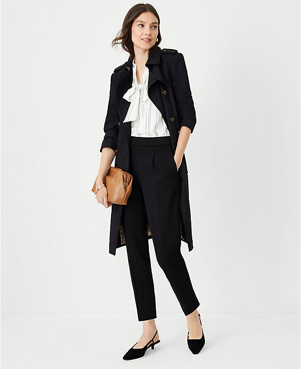 The Petite High Rise Eva Easy Ankle Pant in Twill