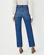 Petite High Rise Straight Jeans in Vintage Dark Indigo Wash carousel Product Image 2