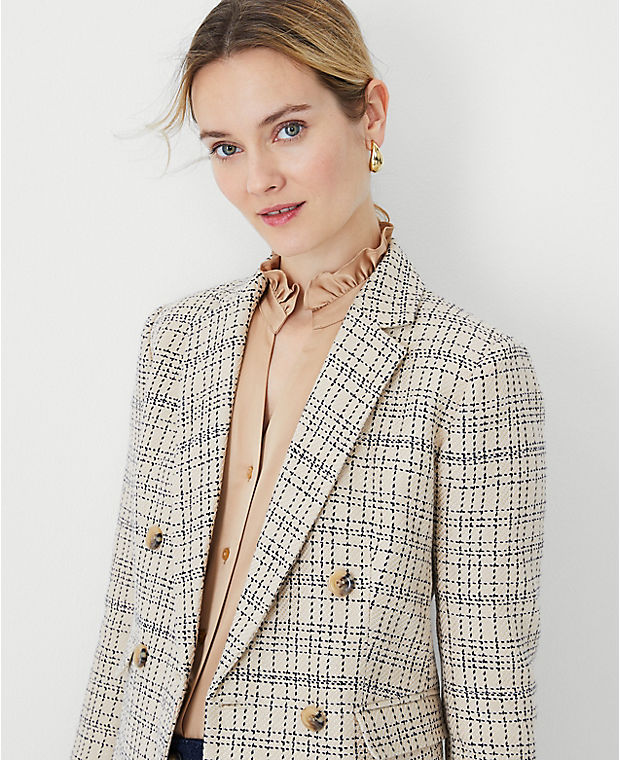 The Tailored Double Breasted Blazer in Tweed