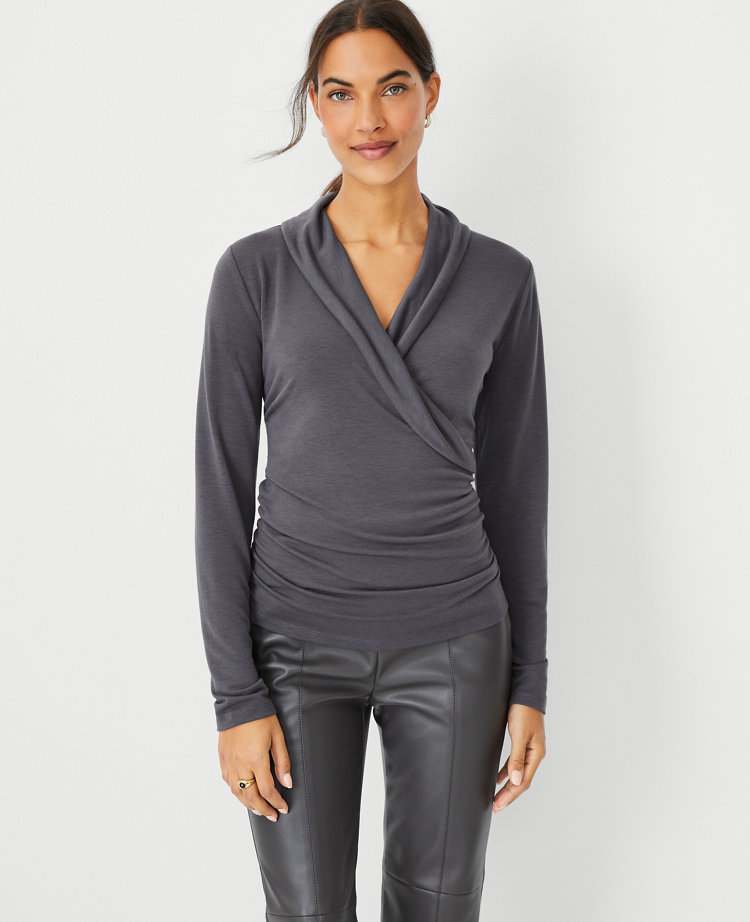 Shawl Collar Wrap Top