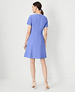 The Petite Crew Neck Flare Dress in Fluid Crepe carousel Product Image 2