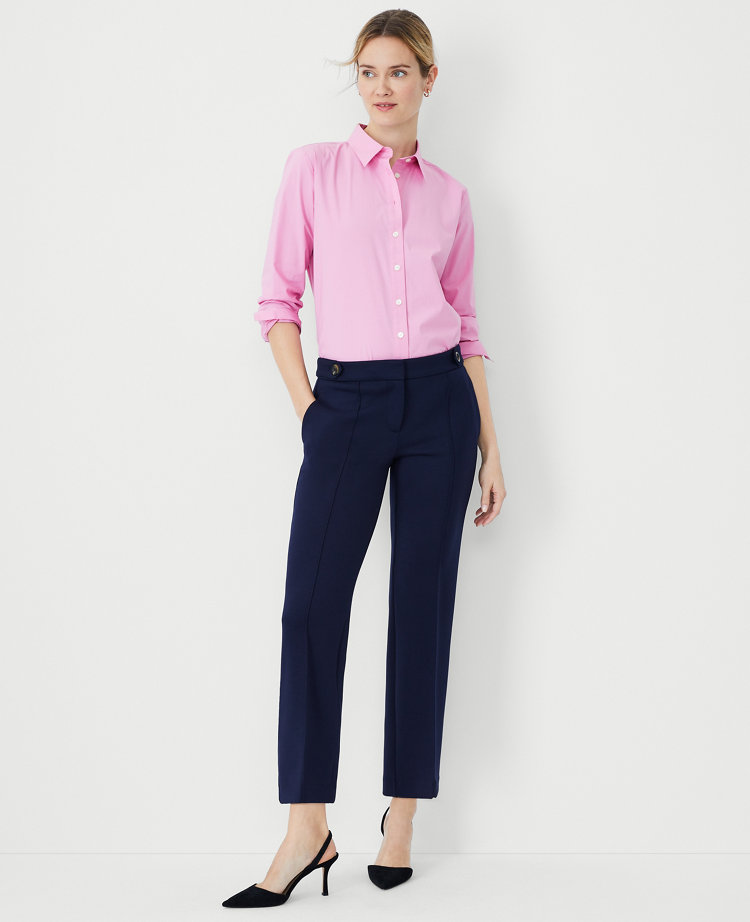 The Tab Waist Straight Ankle Pant