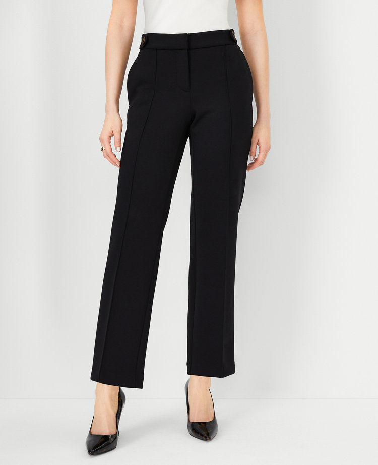 Petite High Rise Trouser Jeans in Washed Black