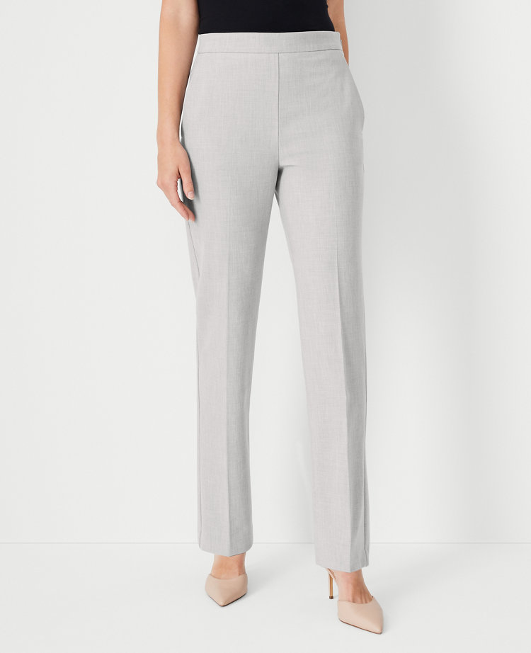 Ann Taylor The Petite High Rise Side Zip Straight Pant Bi-Stretch