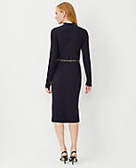 Chain Belted Ribbed Sweater Dress carousel Product Image 2