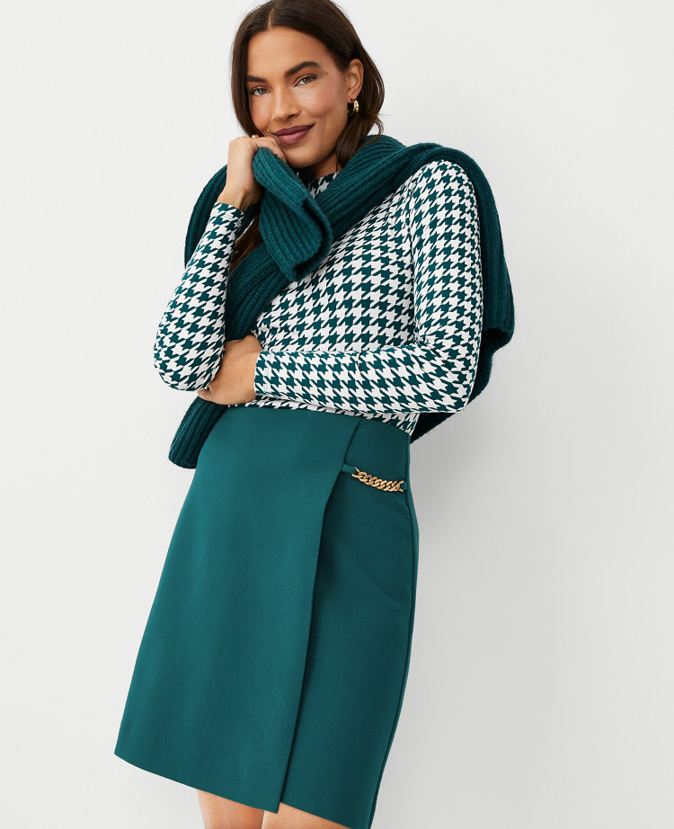 Chain Trim Wrap Skirt