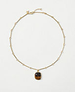 Marbleized Semi Precious Stone Pendant Necklace carousel Product Image 1