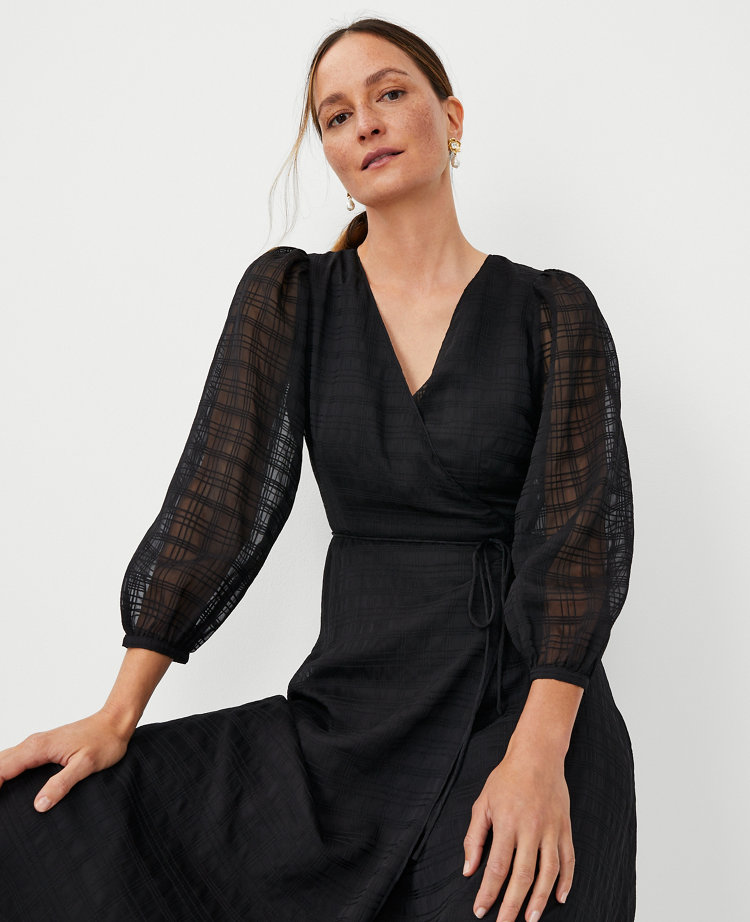 Jacquard cheap wrap dress