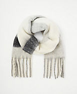 Colorblock Fuzzy Scarf carousel Product Image 1