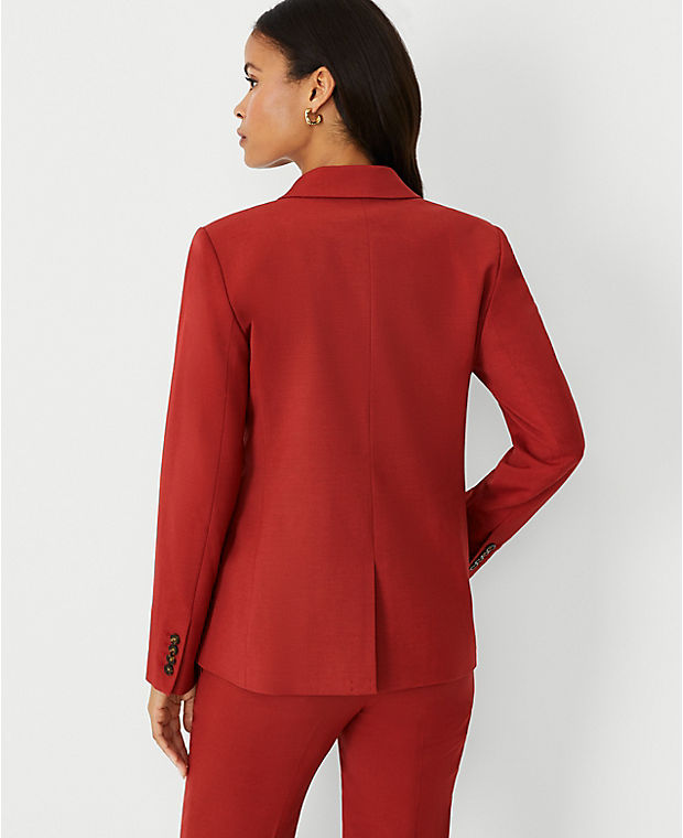 The Petite Tailored Double Breasted Blazer in Lightweight Weave