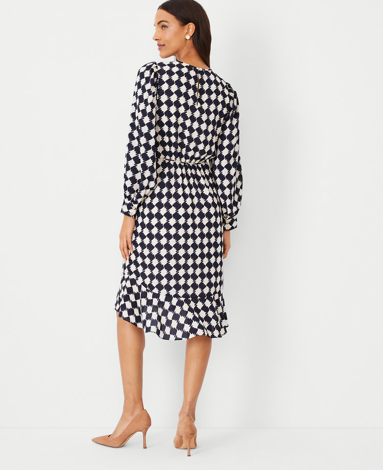 Houndstooth Flounce Flare Dress