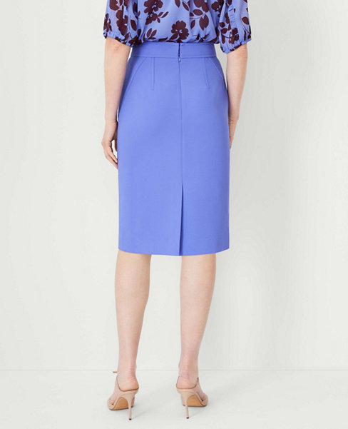 Seamed Double Crepe Pencil Skirt
