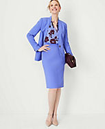 Seamed Double Crepe Pencil Skirt carousel Product Image 3