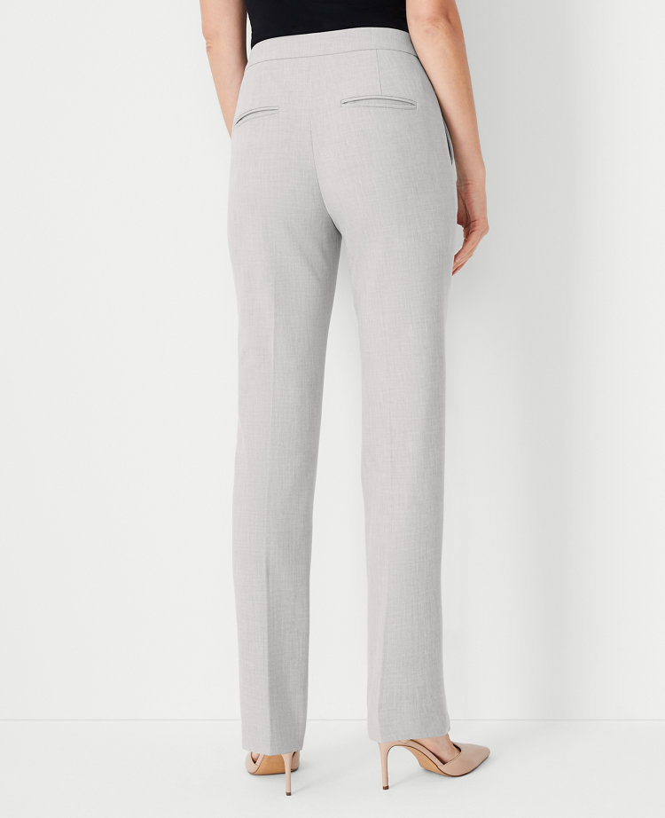 Ann Taylor The Petite High Rise Side Zip Straight Pant Bi-Stretch