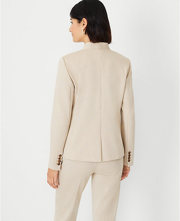 The Cutaway Blazer in Micro Houndstooth Double Knit