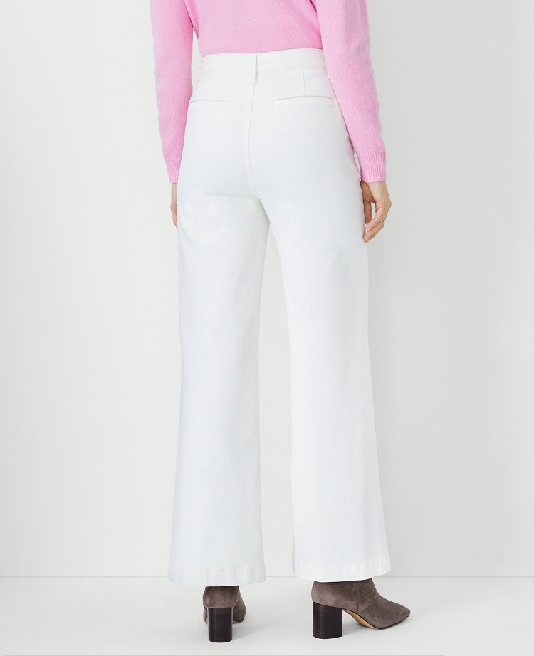 Ann Taylor High Rise Trouser Jeans Ivory Women's