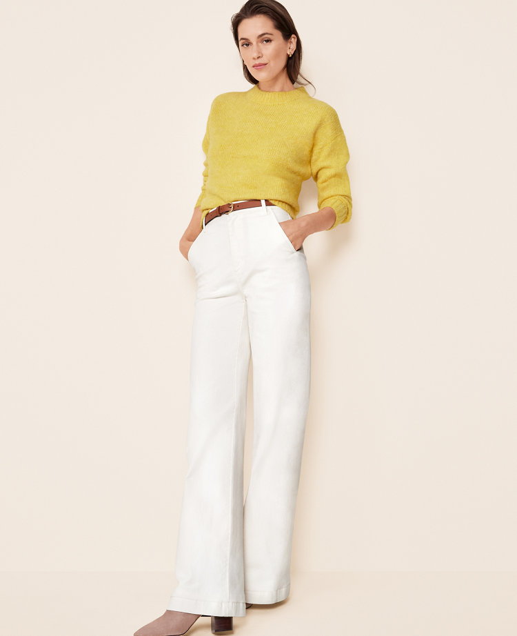 High Rise Trouser Jeans in Ivory